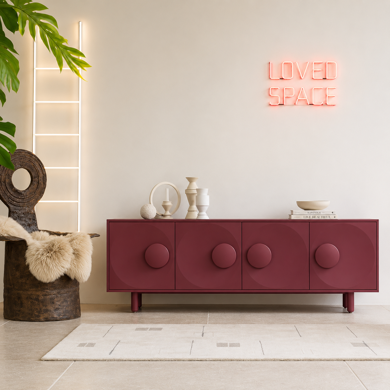 Noble Wood Luna Orb Media Console