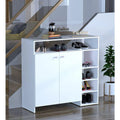 Noble Wood Tall Compressed Wood Shoe Rack (White)