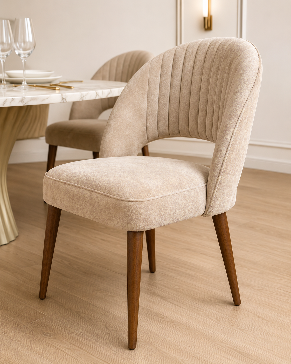 Noble Wood Luna Curve Dining Chair