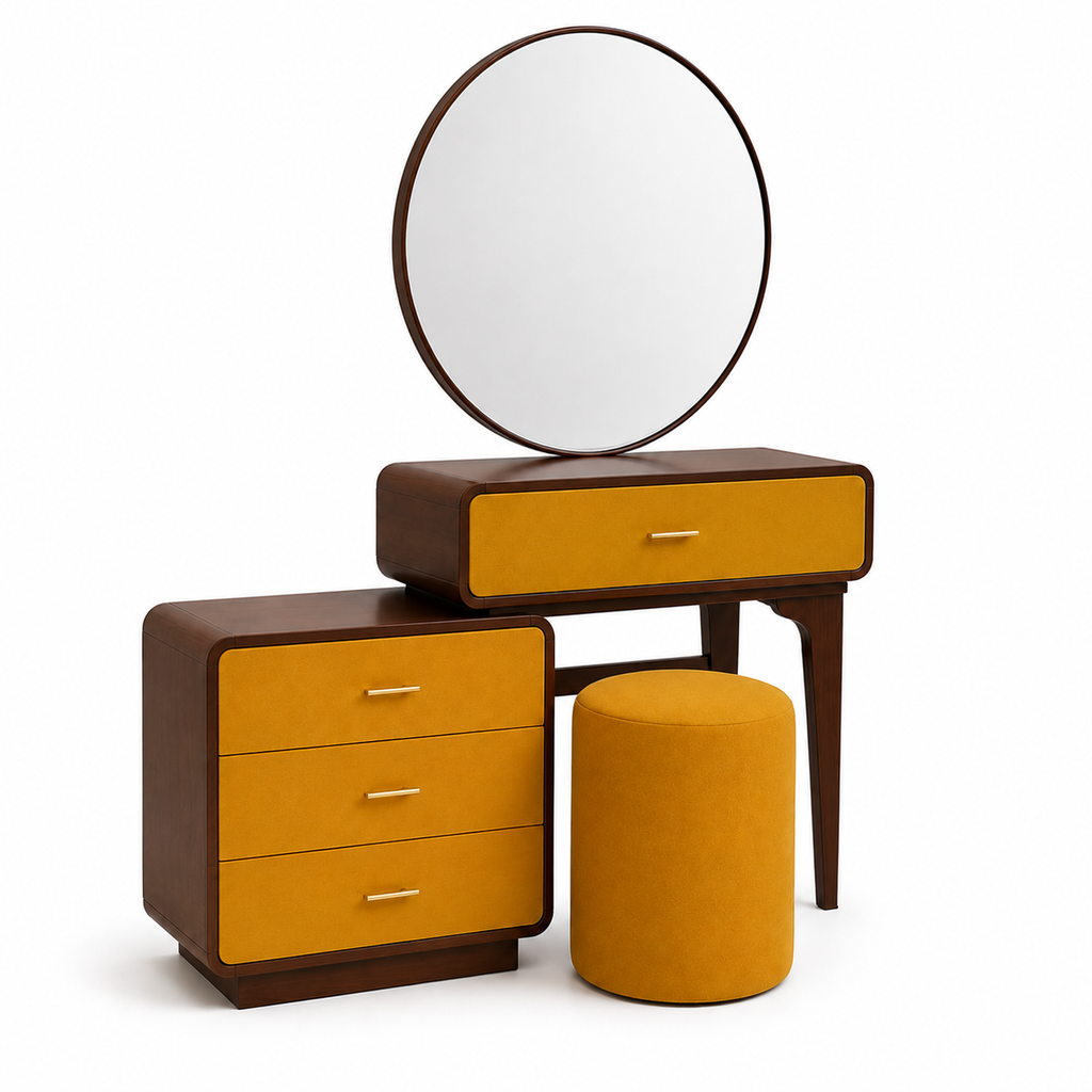 Noble Wood Modern Upholstered Bed Set