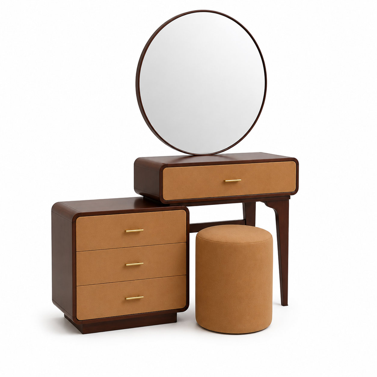 Noble Wood Modern Upholstered Bed Set