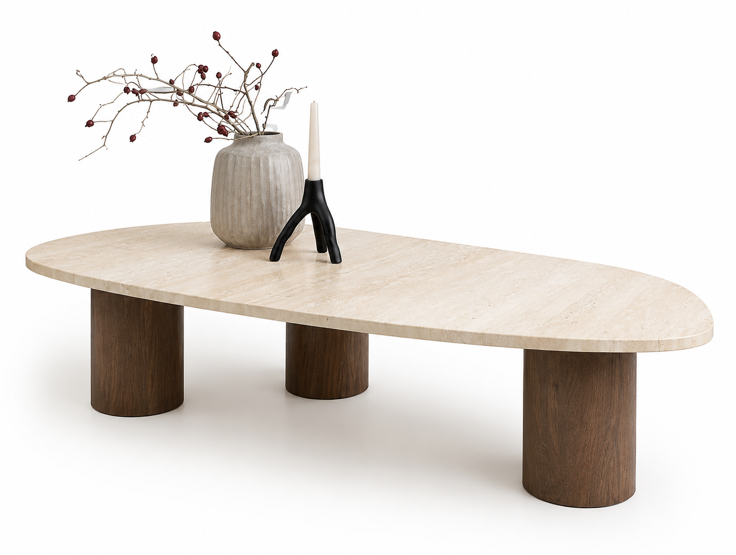 Noble Wood Modern Travertine Coffee Table