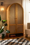 Noble Wood Rattan Cabinet