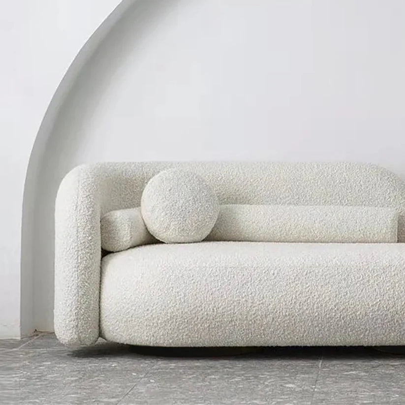 Noble Wood Modern Sofa in Bouclé