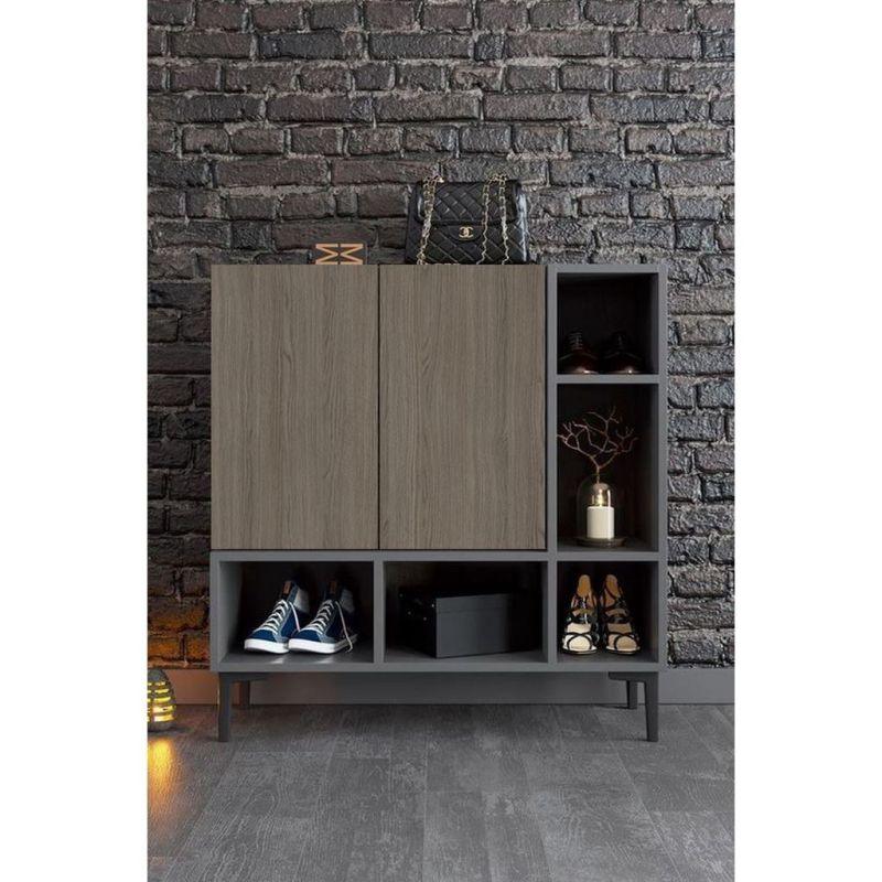 Noble Wood Shoe Cabinet with Two Shelves