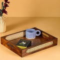 Noble Wood Rattan Aura Tray