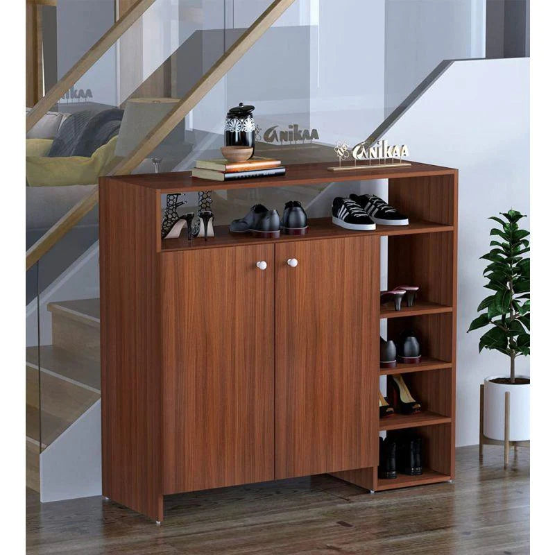 Noble Wood Tall Compressed Wood Shoe Rack (Brown)