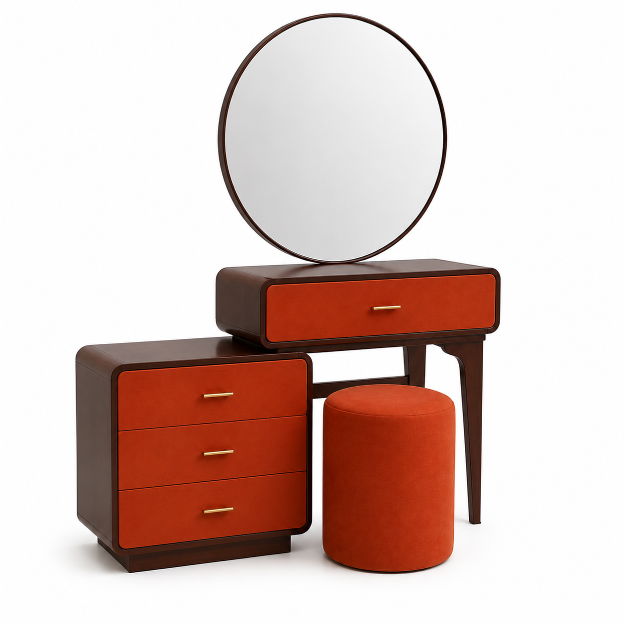 Noble Wood Modern Upholstered Bed Set