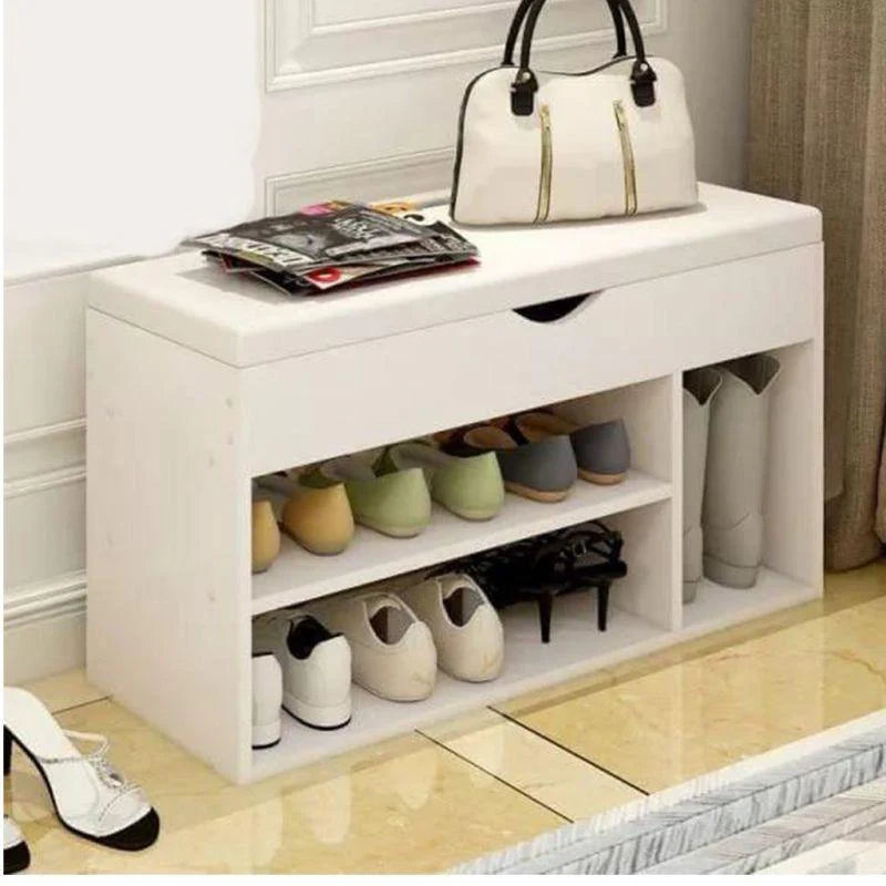 Noble Wood White Shoe Rack Compact and Stylish Entryway Solution