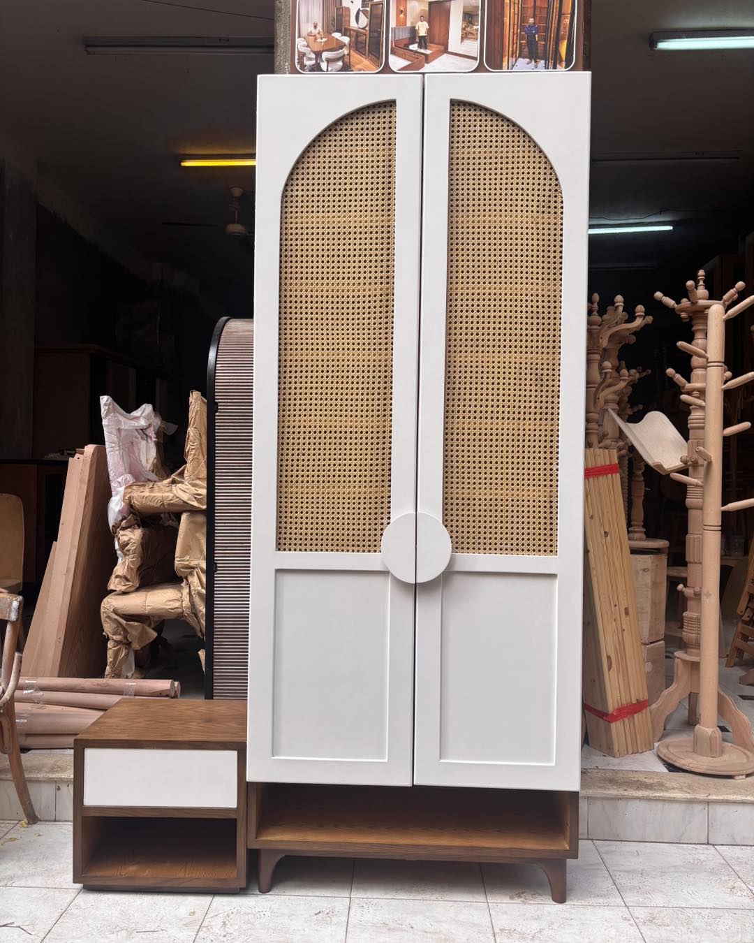 Noble Wood Mono Cane Cabinet