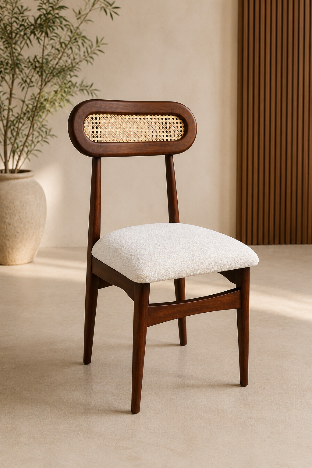 Noble Wood Cane Accent Dining Chair