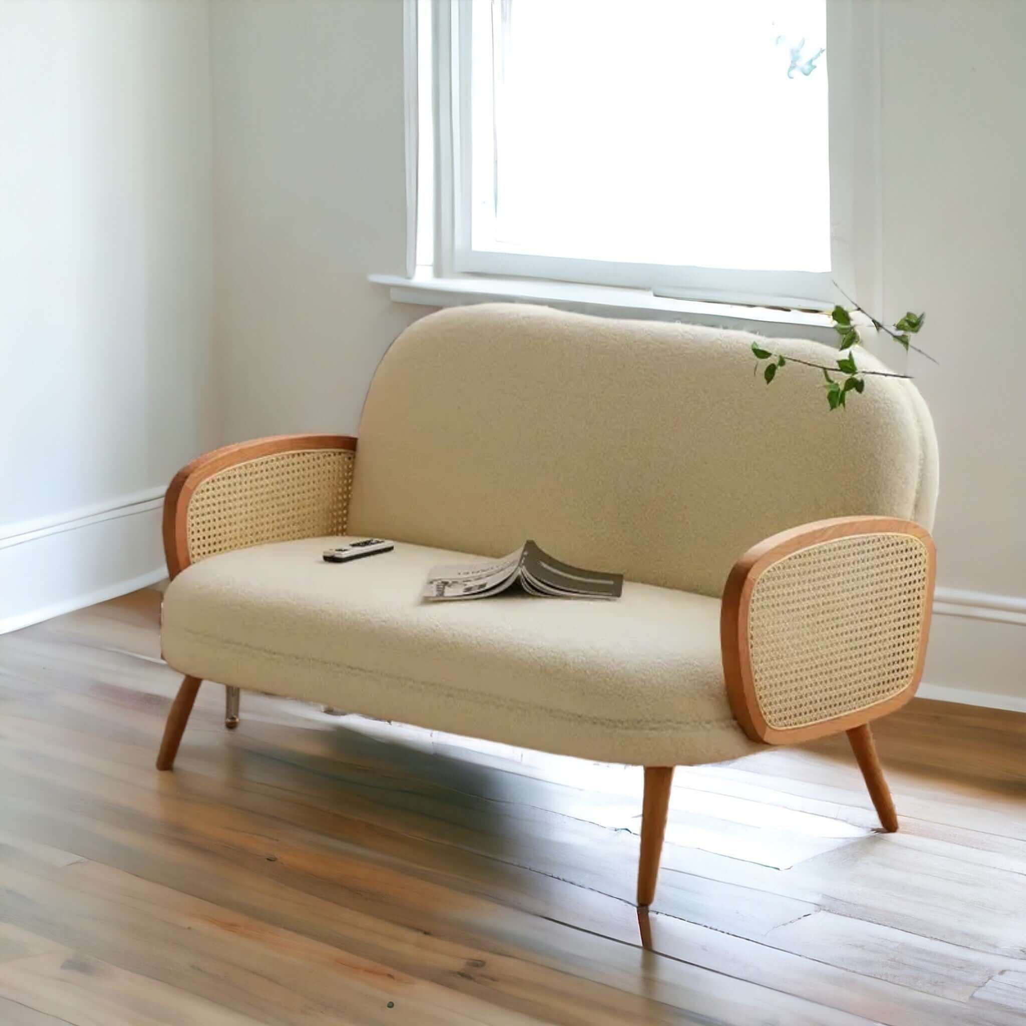 Noble Wood Solene Cane Sofa