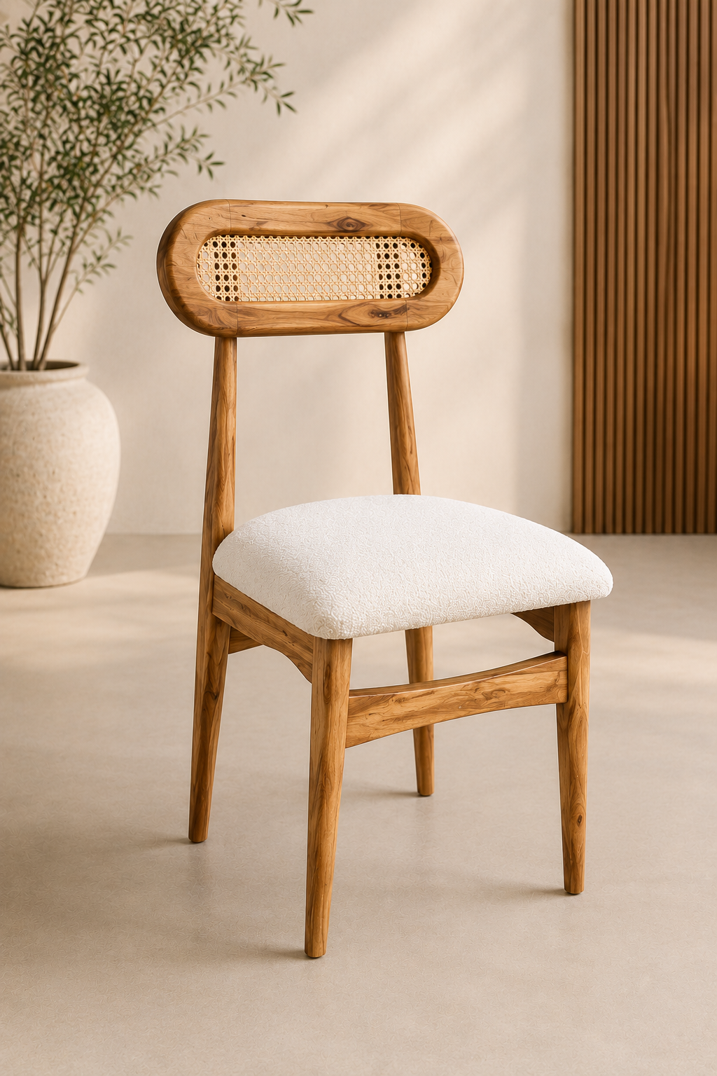 Noble Wood Cane Accent Dining Chair