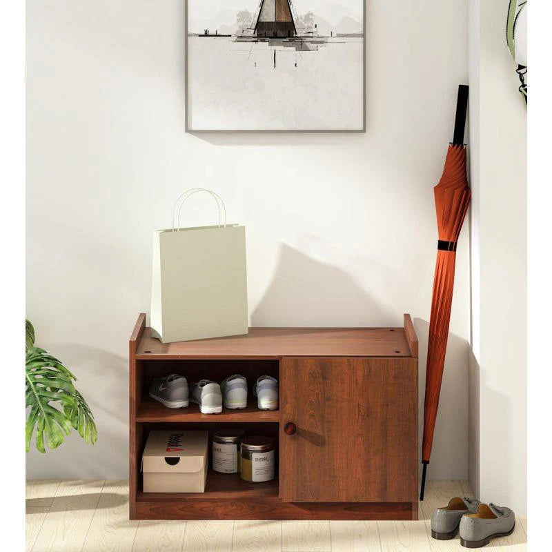 Noble Wood Petite Compressed Wood Shoe Rack (Brown)