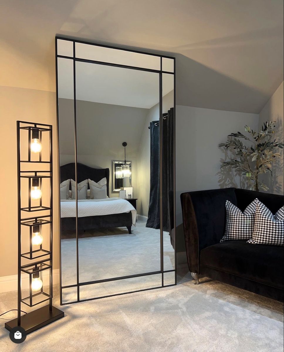 Noble Wood Grid Mirror