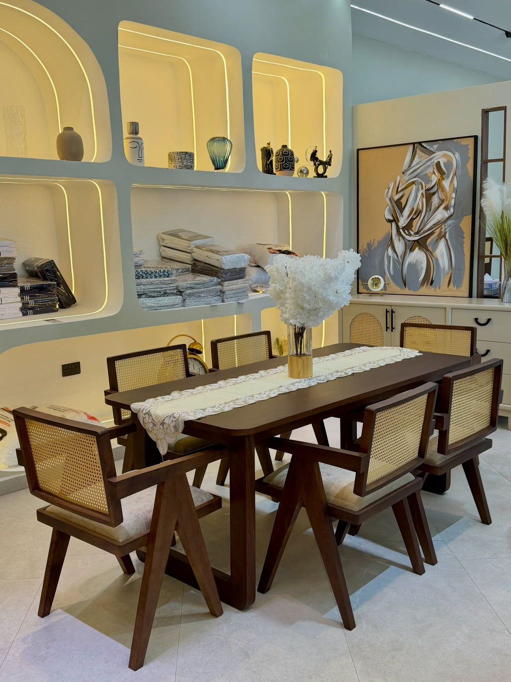 Noble Wood Heritage Weave Dining Table