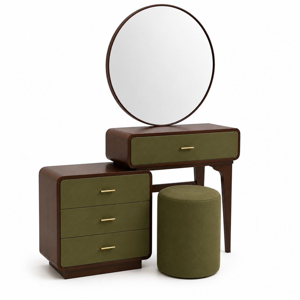 Noble Wood Modern Upholstered Bed Set