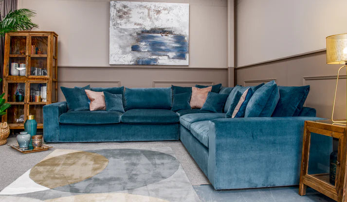 Noble Wood Blue Lagoon Luxe Sofa