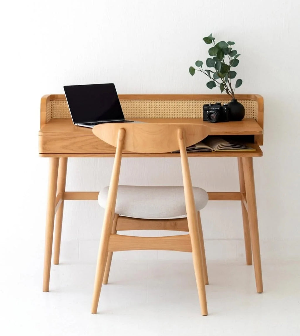 Noble Wood Cane Craft Study Table