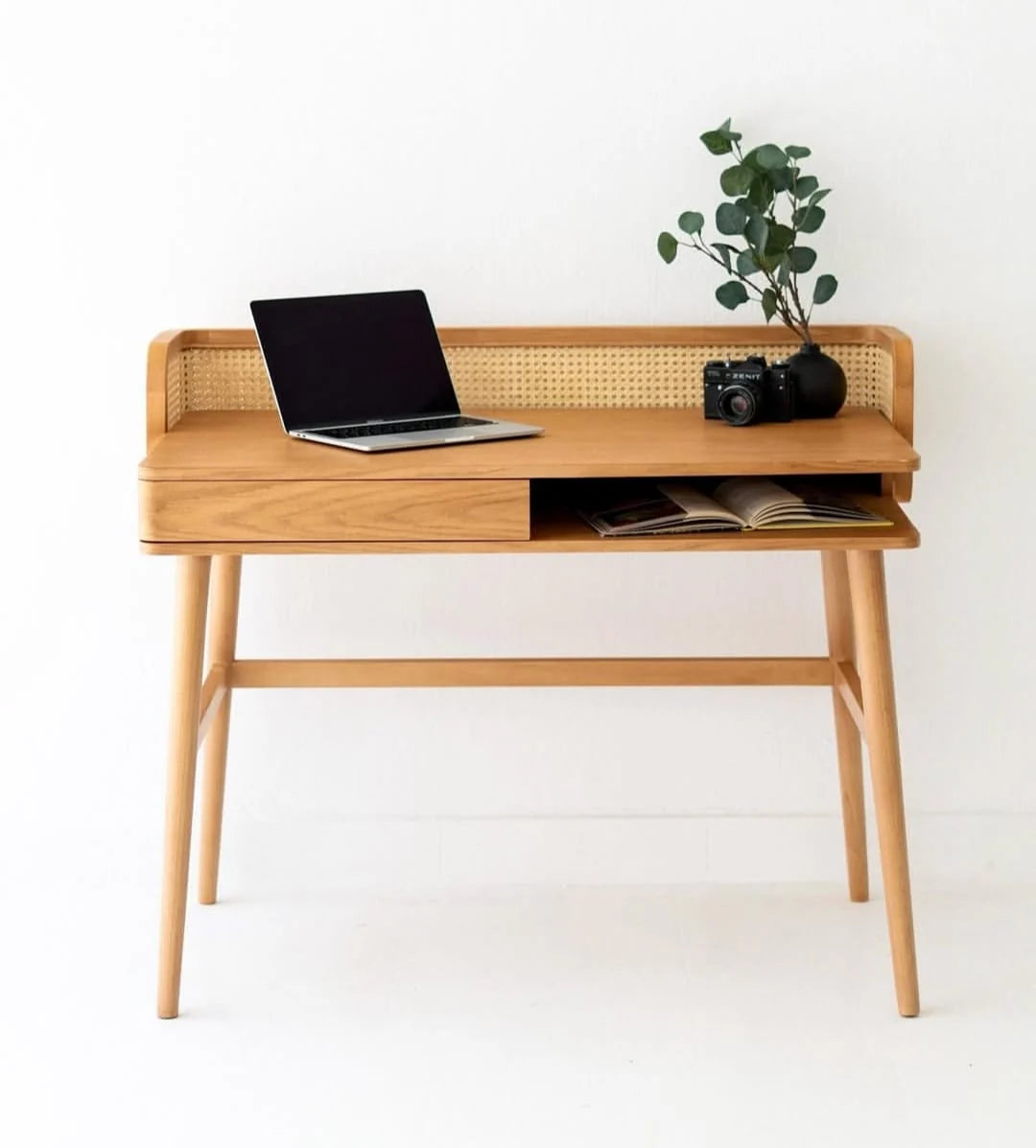 Noble Wood Cane Craft Study Table