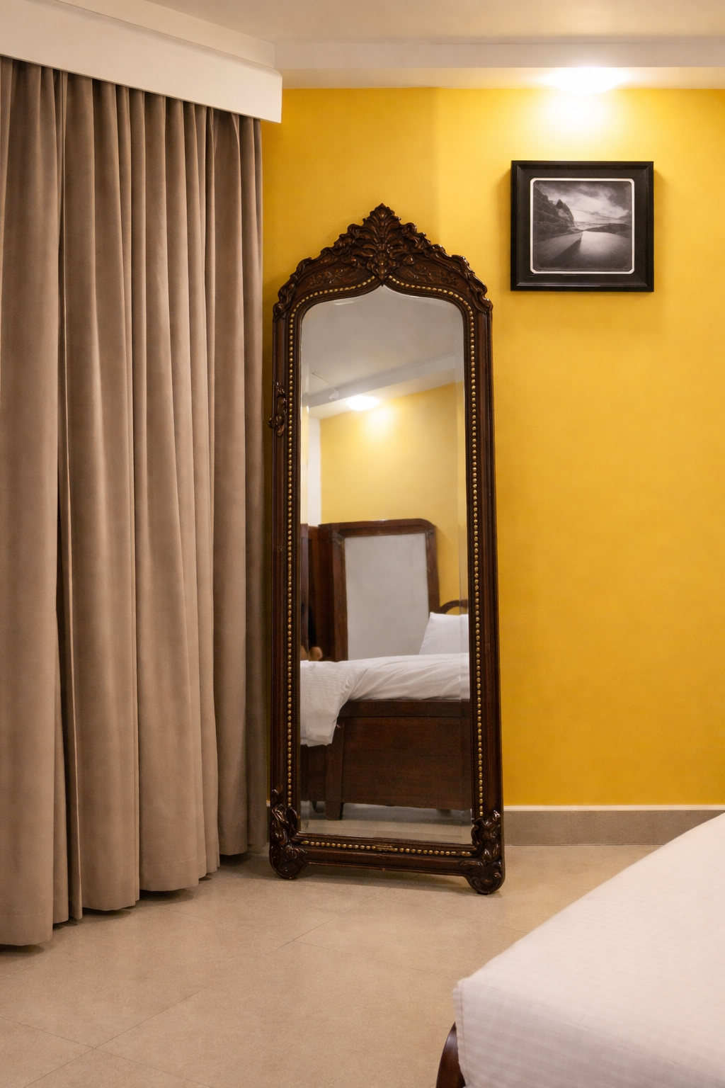 Noble Wood Regal Ivory Floor Mirror