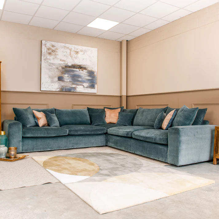 Noble Wood Blue Lagoon Luxe Sofa