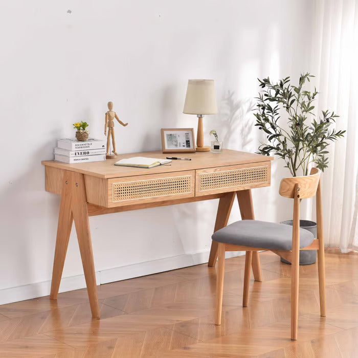 Noble Wood Cane Signature Study Table