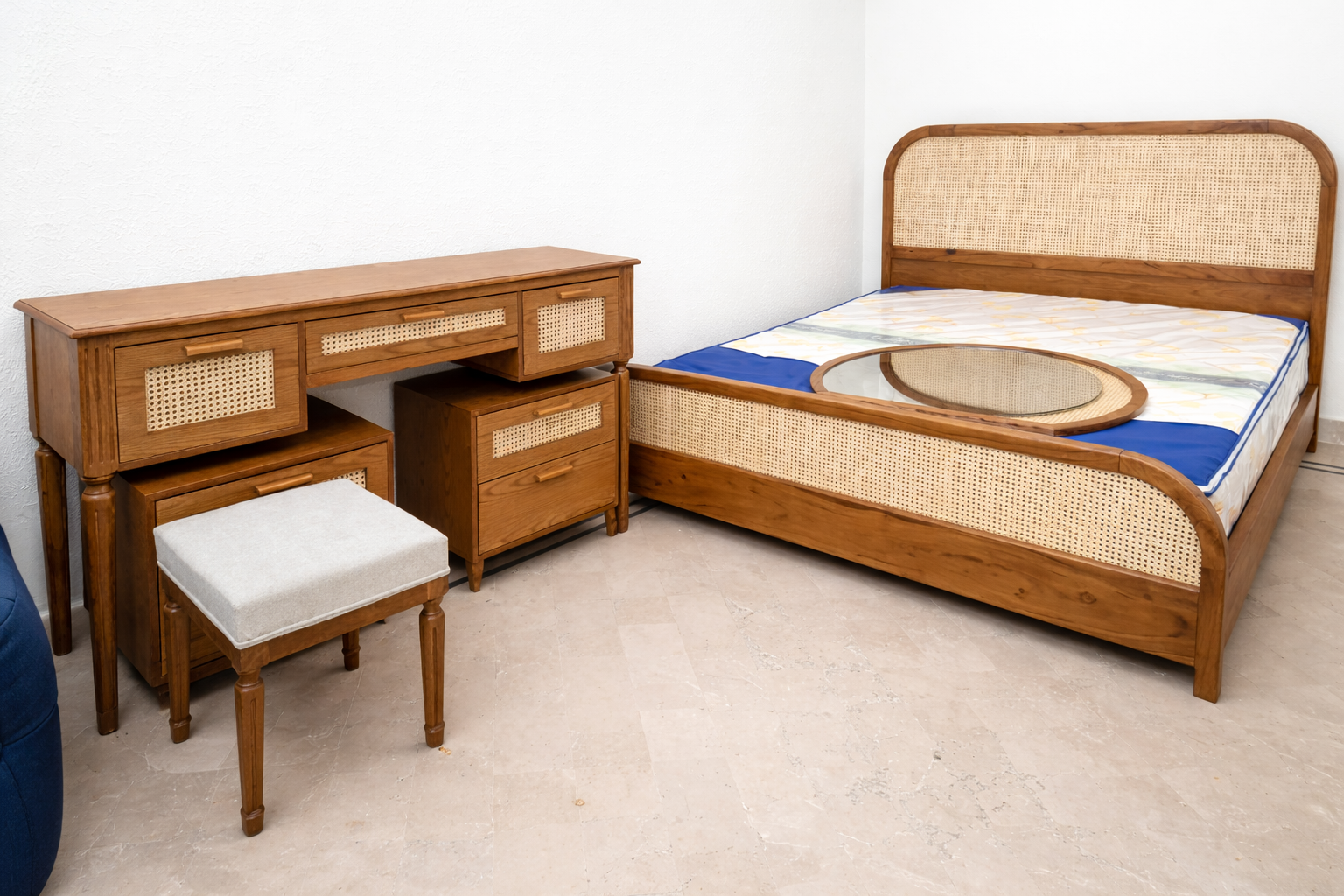 Noble Wood Natural Weave Bed